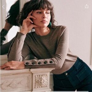 Women's Button-Detail Sweater - Brown